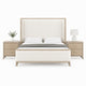 Queen Bedroom Set, Natural Oak Brown, White Wood, 3 Piece Set with 2 Nightstands