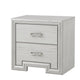 Queen Bedroom Set, White, Nickel Wood, 2 Piece Set with Nightstand