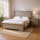 Queen Bedroom Set, White, Nickel Wood, 2 Piece Set with Nightstand