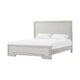Queen Bedroom Set, White, Nickel Wood, 3 Piece Set with 2 Nightstands