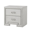 Queen Bedroom Set, White, Nickel Wood, 3 Piece Set with 2 Nightstands