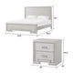Queen Bedroom Set, White, Nickel Wood, 3 Piece Set with 2 Nightstands