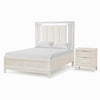Queen Bedroom Set, White, Chrome Wood, 2 Piece Set with Nightstand