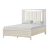 Queen Bedroom Set, White, Chrome Wood, 2 Piece Set with Nightstand
