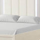 Queen Bedroom Set, White, Chrome Wood, 2 Piece Set with Nightstand
