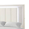 Queen Bedroom Set, White, Chrome Wood, 2 Piece Set with Nightstand