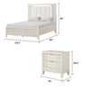 Queen Bedroom Set, White, Chrome Wood, 2 Piece Set with Nightstand