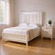 Queen Bedroom Set, White, Chrome Wood, 2 Piece Set with Nightstand