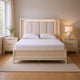 Queen Bedroom Set, White, Chrome Wood, 3 Piece Set with 2 Nightstands