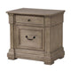 Queen Bedroom Set, Gray, Dark Bronze Wood, 2 Piece Set with Nightstand