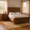 Queen Bedroom Set, Gray, Dark Bronze Wood, 2 Piece Set with Nightstand