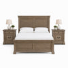Queen Bedroom Set, Gray, Dark Bronze Wood, 3 Piece Set with 2 Nightstands