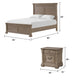Queen Bedroom Set, Gray, Dark Bronze Wood, 3 Piece Set with 2 Nightstands