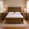 Queen Bedroom Set, Gray, Dark Bronze Wood, 3 Piece Set with 2 Nightstands