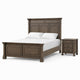 Queen Bedroom Set, Walnut Brown, Black, 2 Piece Set with Nightstand
