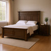Queen Bedroom Set, Walnut Brown, Black, 2 Piece Set with Nightstand