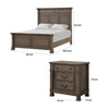 Queen Bedroom Set, Walnut Brown, Black, 3 Piece Set with 2 Nightstands