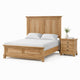 Queen Bedroom Set, Natural Oak Brown Wood, 2 Piece Set with Nightstand