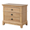 Queen Bedroom Set, Natural Oak Brown Wood, 2 Piece Set with Nightstand