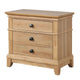 Queen Bedroom Set, Natural Oak Brown Wood, 3 Piece Set with 2 Nightstands