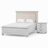 Queen Bedroom Set, Gray, Cream Wood, 2 Piece Set with Nightstand