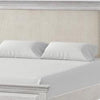 Queen Bedroom Set, Gray, Cream Wood, 2 Piece Set with Nightstand