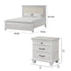 Queen Bedroom Set, Gray, Cream Wood, 2 Piece Set with Nightstand