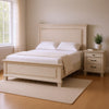 Queen Bedroom Set, Gray, Cream Wood, 2 Piece Set with Nightstand