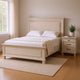 Queen Bedroom Set, Gray, Cream Wood, 2 Piece Set with Nightstand