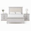 Queen Bedroom Set, Gray, Cream Wood, 3 Piece Set with 2 Nightstands