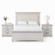 Queen Bedroom Set, Gray, Cream Wood, 3 Piece Set with 2 Nightstands
