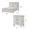 Queen Bedroom Set, Gray, Cream Wood, 3 Piece Set with 2 Nightstands