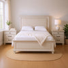 Queen Bedroom Set, Gray, Cream Wood, 3 Piece Set with 2 Nightstands