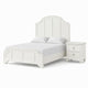 Queen Bedroom Set, White Wood, 2 Piece Set with Nightstand