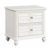 Queen Bedroom Set, White Wood, 2 Piece Set with Nightstand