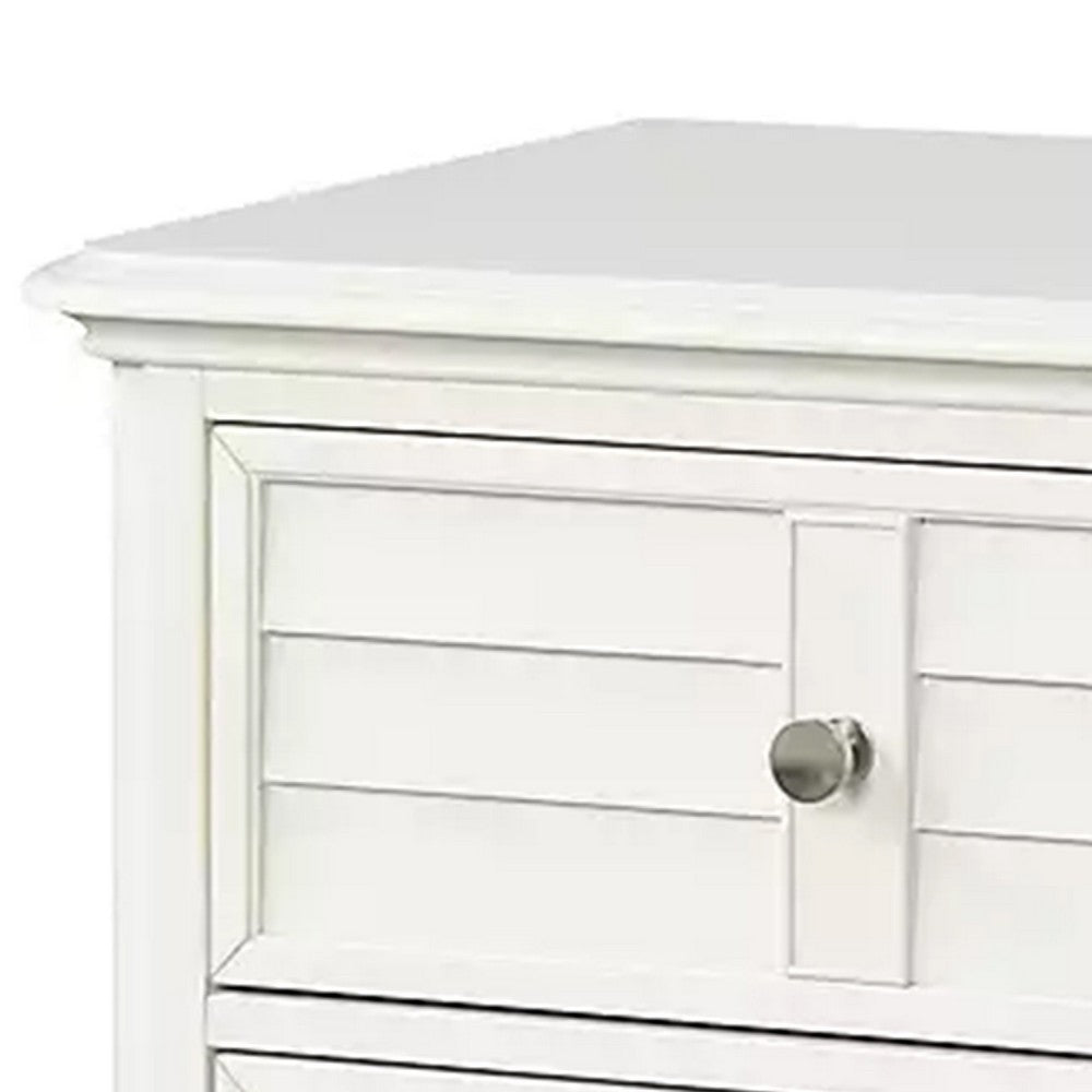 Queen Bedroom Set, White Wood, 2 Piece Set with Nightstand