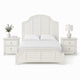 Queen Bedroom Set, White Wood, 3 Piece Set with 2 Nightstands