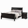 Queen Bedroom Set, Black, Nickel Wood, 2 Piece Set with Nightstand