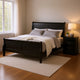 Queen Bedroom Set, Black, Nickel Wood, 2 Piece Set with Nightstand
