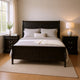 Queen Bedroom Set, Black, Nickel Wood, 3 Piece Set with 2 Nightstands