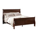 Queen Bedroom Set, Cherry Brown, Bronze Wood, 2 Piece Set with Nightstand