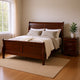 Queen Bedroom Set, Cherry Brown, Bronze Wood, 2 Piece Set with Nightstand