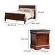 Queen Bedroom Set, Cherry Brown, Bronze Wood, 3 Piece Set with 2 Nightstands