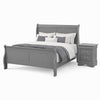 Queen Bedroom Set, Gray, Nickel Wood, 2 Piece Set with Nightstand