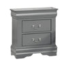 Queen Bedroom Set, Gray, Nickel Wood, 2 Piece Set with Nightstand
