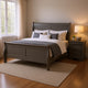 Queen Bedroom Set, Gray, Nickel Wood, 2 Piece Set with Nightstand