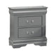 Queen Bedroom Set, Gray, Nickel Wood, 3 Piece Set with 2 Nightstands