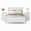 Queen Bedroom Set, White, Nickel Wood, 3 Piece Set with 2 Nightstands