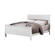 Queen Bedroom Set, White, Nickel Wood, 3 Piece Set with 2 Nightstands