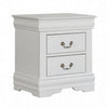 Queen Bedroom Set, White, Nickel Wood, 3 Piece Set with 2 Nightstands